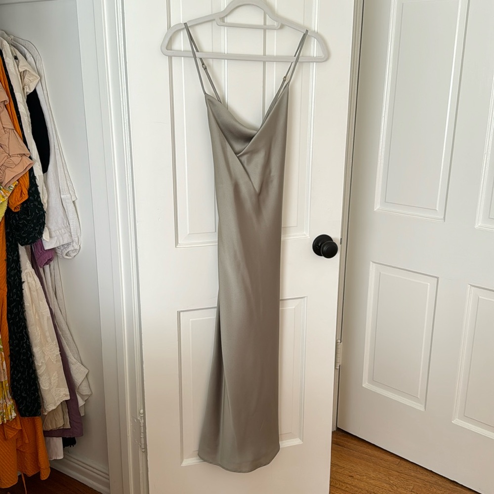 Show Me Your Mumu Vienna Cowl Dress In Moss Green